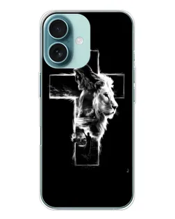 Чехол для iPhone 16 с картинкой «Сияющий крест Jesus»