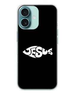 Чехол для iPhone 16 с картинкой «Рыба Jesus»