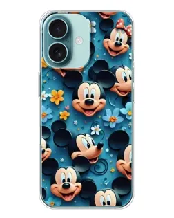 Чохол для iPhone 16 з картинкою «Паттерн Міккі та Мінні»