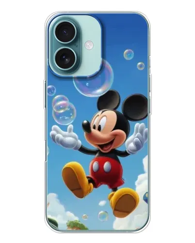 Чохол для iPhone 16 з картинкою «Mickey та мильні бульбашки»