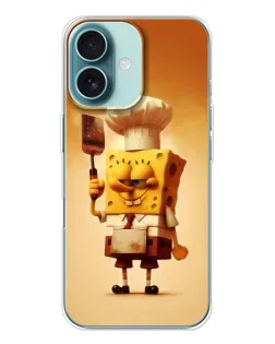 Чохол для iPhone 16 з картинкою «Губка Боб кухар»