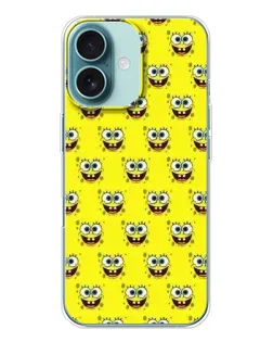 Чохол для iPhone 16 з картинкою «Паттерн Губка Боб»