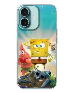 Чохол для iPhone 16 з картинкою «Спанч Боб переможець»