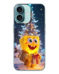 Чохол для iPhone 16 з картинкою «Різдвяний Спанч Боб»