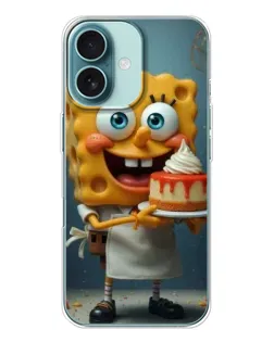 Чохол для iPhone 16 з картинкою «Кухар Спанч Боб»