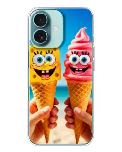 Чохол для iPhone 16 з картинкою «Спанч Боб морозиво»