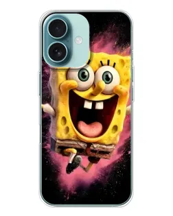 Чохол для iPhone 16 з картинкою «Вибуховий Спанч Боб»