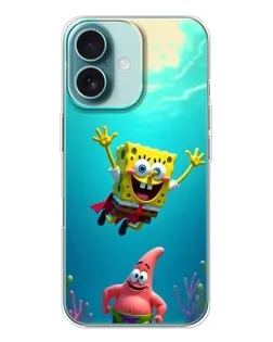 Чохол для iPhone 16 з картинкою «Спанч Боб під водою»