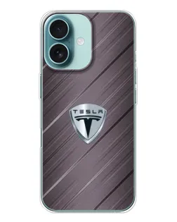Чохол для iPhone 16 з картинкою «Металева текстура Tesla»