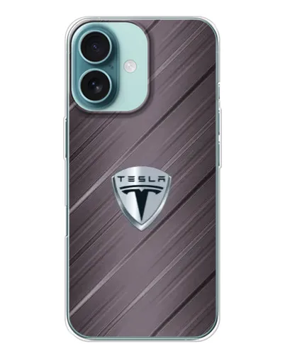 Чохол для iPhone 16 з картинкою «Металева текстура Tesla»