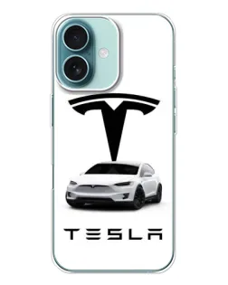 Чохол для iPhone 16 з картинкою «Tesla White Style»
