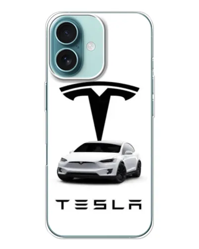 Чохол для iPhone 16 з картинкою «Tesla White Style»