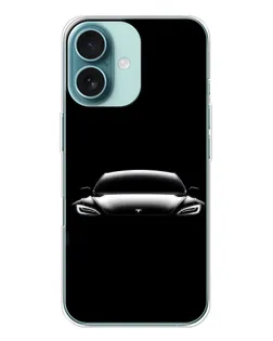 Чохол для iPhone 16 з картинкою «Фари Tesla Night»