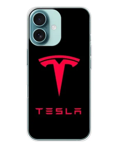 Чохол для iPhone 16 з картинкою «Tesla Red Logo»