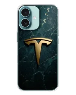 Чохол для iPhone 16 з картинкою «Мармурова Tesla Gold»