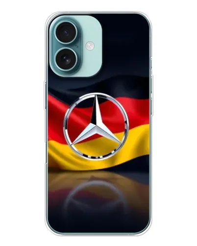 Чохол для iPhone 16 з картинкою «Mercedes — прапор Німеччини»