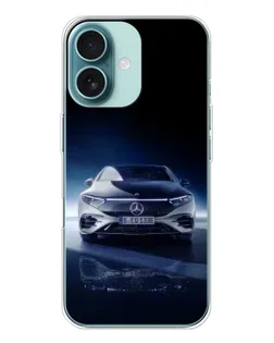 Чохол для iPhone 16 з картинкою «Нічний Mercedes EQ»