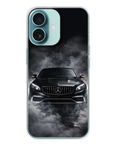 Чохол для iPhone 16 з картинкою «Mercedes у диму»