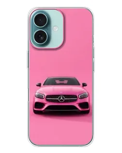 Чохол для iPhone 16 з картинкою «Рожевий Mercedes AMG»