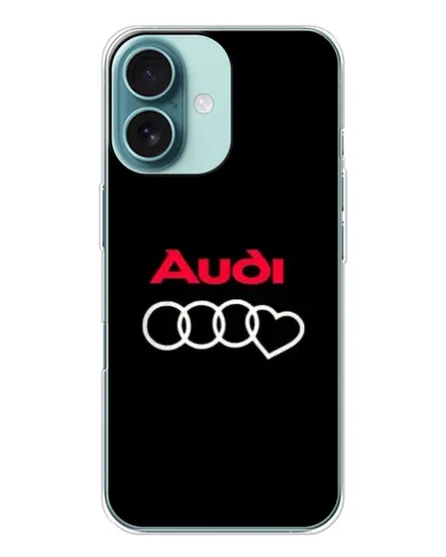 Чохол для iPhone 16 з картинкою «Логотип Audi Heart»