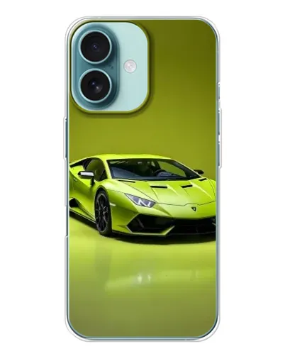 Чохол для iPhone 16 з картинкою «Салатовий Lamborghini Huracan»