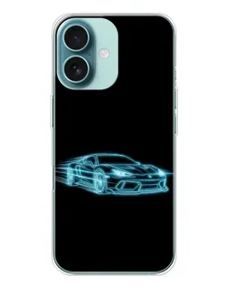 Чохол для iPhone 16 з картинкою «Неоновий контур Lamborghini»