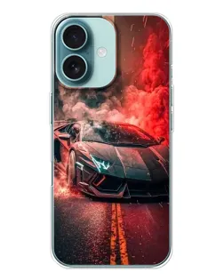 Чохол для iPhone 16 з картинкою «Lamborghini червоний дим»