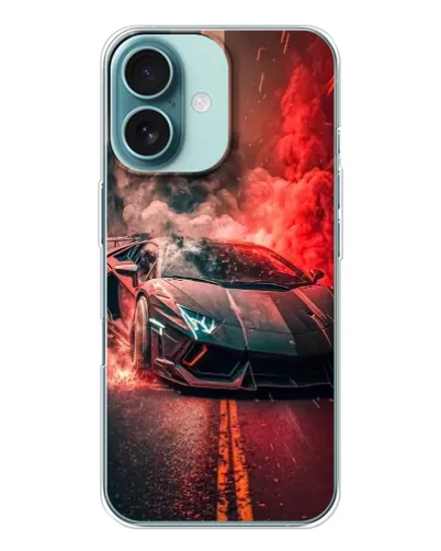Чохол для iPhone 16 з картинкою «Lamborghini червоний дим»