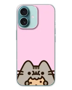 Чохол для iPhone 16 з картинкою «Pusheen та печиво»