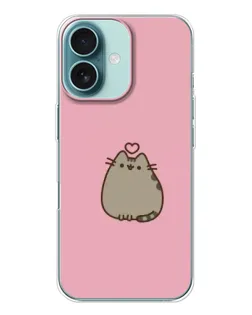 Чохол для iPhone 16 з картинкою «Pusheen серце»