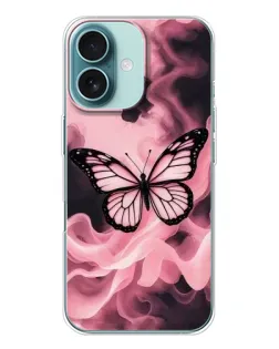 Чохол для iPhone 16 з картинкою «Метелик у диму»