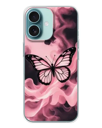 Чохол для iPhone 16 з картинкою «Метелик у диму»