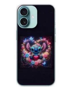 Чохол для iPhone 16 з картинкою «Stitch у квітах»