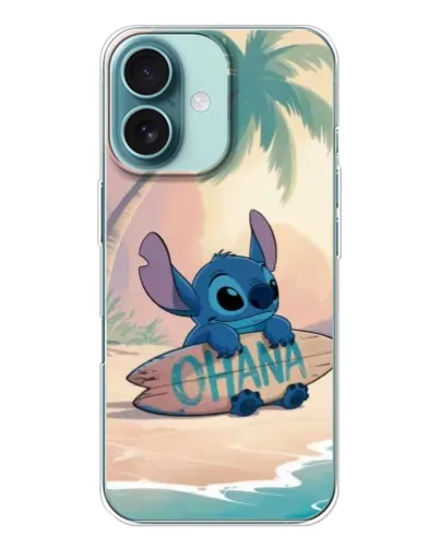 Чохол для iPhone 16 з картинкою «Стіч на серфі»