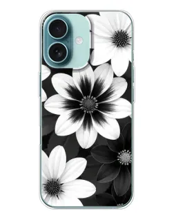 Чохол для iPhone 16 з картинкою «Монохромні айстри»