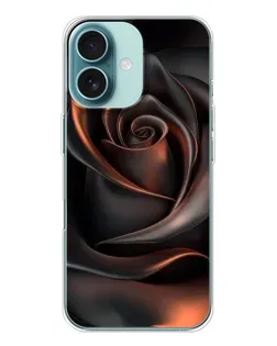 Чохол для iPhone 16 з картинкою «Шовкова чорна троянда»