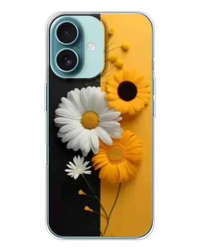 Чохол для iPhone 16 з картинкою «Соняшник та ромашка»