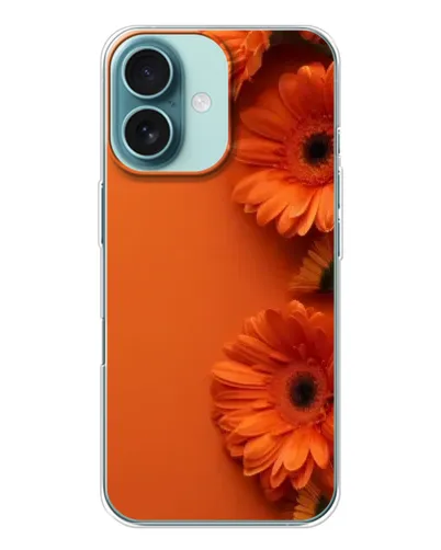 Чохол для iPhone 16 з картинкою «Помаранчеві гербери»