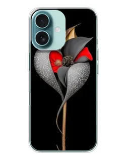 Чохол для iPhone 16 з картинкою «Срібна фантазійна квітка»