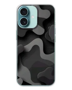 Чохол для iPhone 16 з картинкою «Темний абстрактний камуфляж»