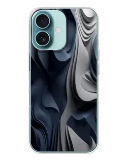 Чохол для iPhone 16 з картинкою «Об'ємні сині складки»