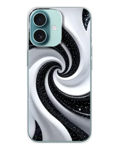 Чохол для iPhone 16 з картинкою «Чорно-біла спіраль»
