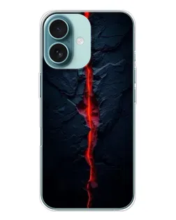 Чохол для iPhone 16 з картинкою «Червона лавова тріщина»