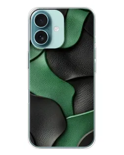 Чохол для iPhone 16 з картинкою «Зелені шкіряні хвилі»