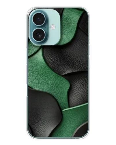 Чохол для iPhone 16 з картинкою «Зелені шкіряні хвилі»