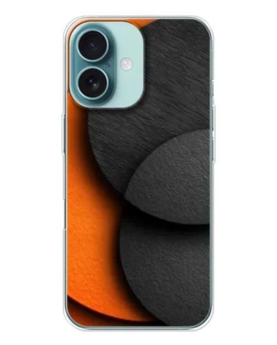 Чохол для iPhone 16 з картинкою «Геометрія помаранчевих кіл»