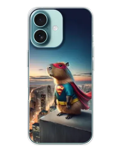 Чохол для iPhone 16 з картинкою «Капі-мен супергерой»