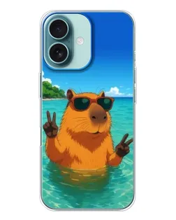 Чохол для iPhone 16 з картинкою «Морська капібара»