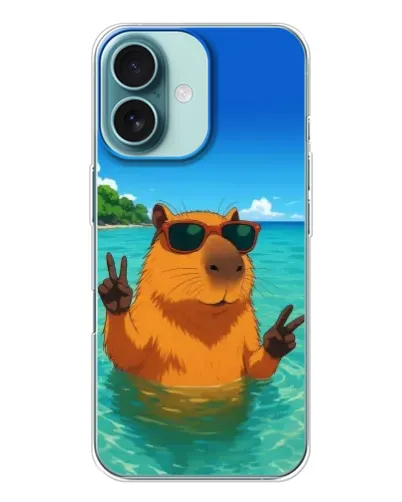 Чохол для iPhone 16 з картинкою «Морська капібара»