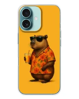 Чохол для iPhone 16 з картинкою «Капібара на відпочинку»